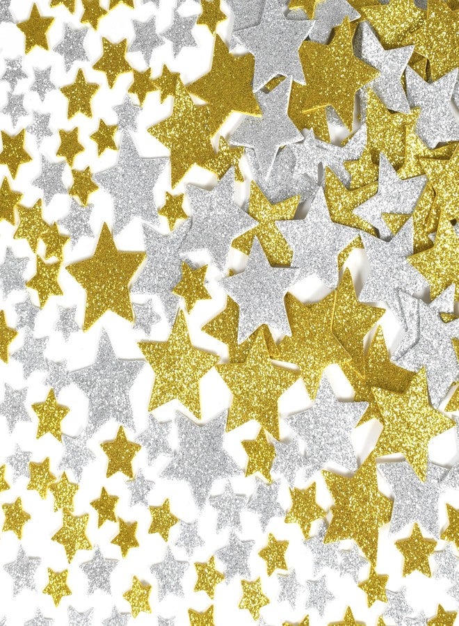 Ready 2 Learn Glitter Foam Stickers | Silver and Gold Star Stickers for Crafts | Pack of 168 | Self-Adhesive and Easy to Peel - Image 1